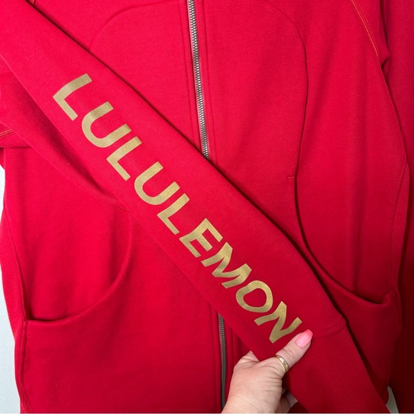 Lululemon Scuba Hoodie Cotton Fleece Jacket Lunar New Year Dark Red 12 Nwt - Picture 9 of 11